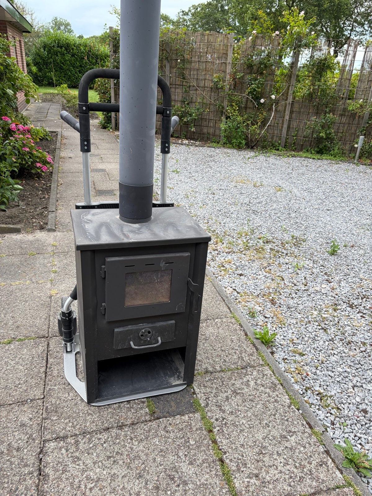 Compacte Houthaard met Pijp - Ideaal voor Buiten, Huis en Inrichting, Haarden, Ophalen, Gebruikt, Vrijstaande haard, Houthaard
