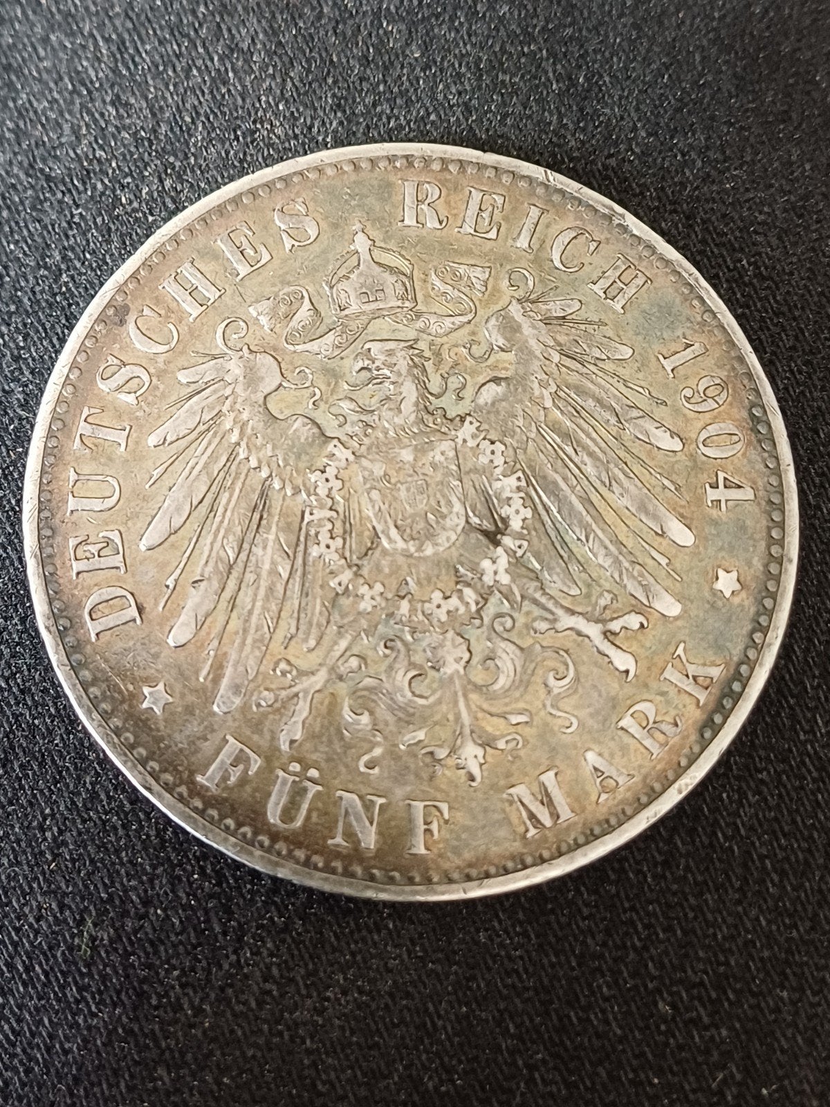 Duitse 5 Mark 1904 Wilhelm II Pruisen Zilveren Munt, Ophalen, Losse munt, Zilver