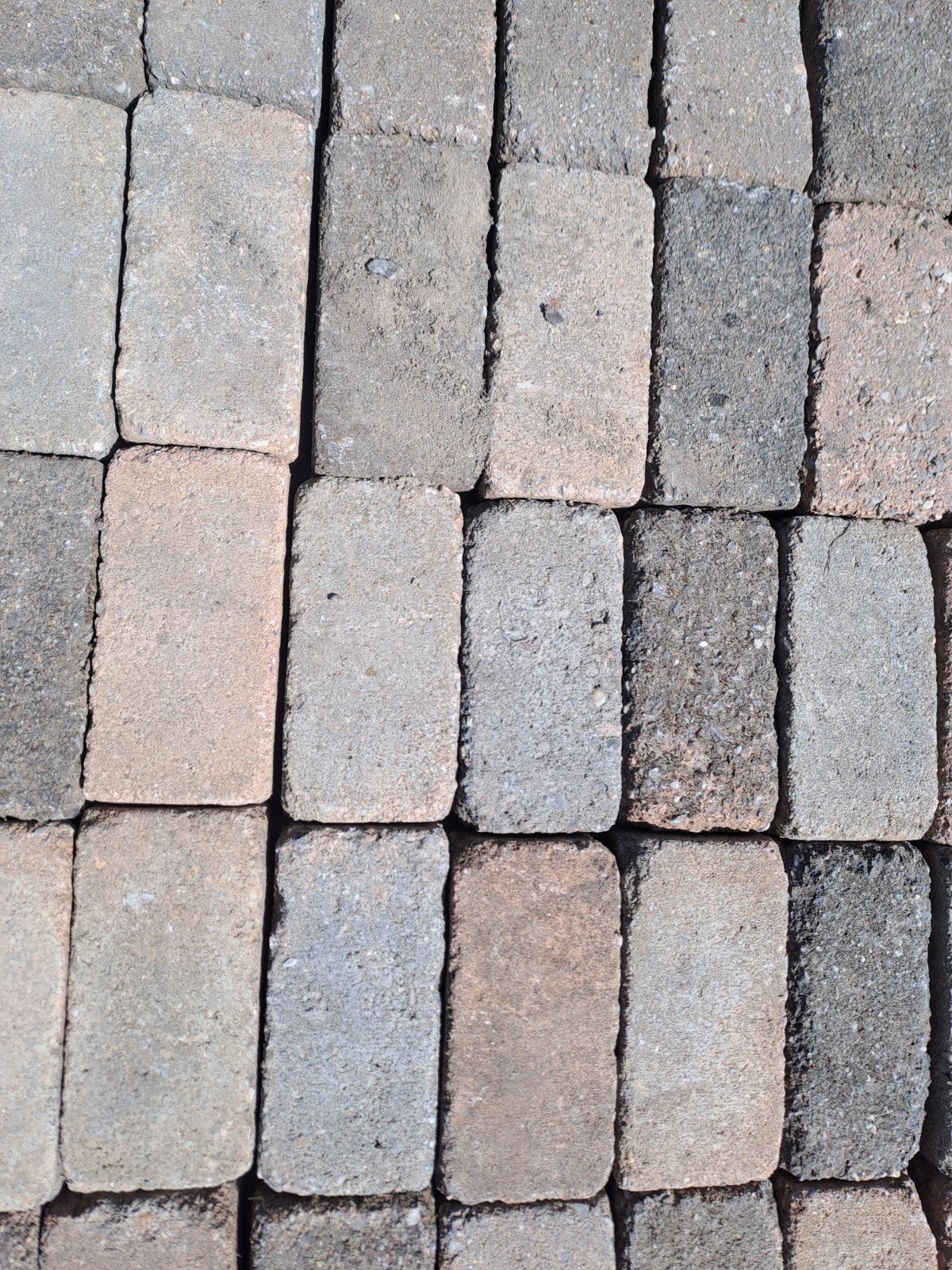IJsselsteentjes beton klinkers 5x7x15 cm, 2455 stuks, Tuin en Terras, Tegels en Klinkers, Ophalen, Gebruikt, Klinkers, 10 m² of meer