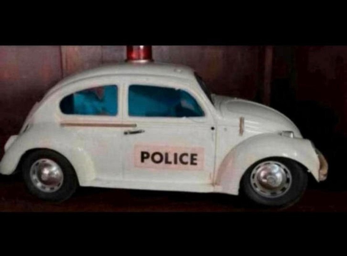 Auto oude vintage speelgoed politie auto op batterijen voor, Ophalen of Verzenden