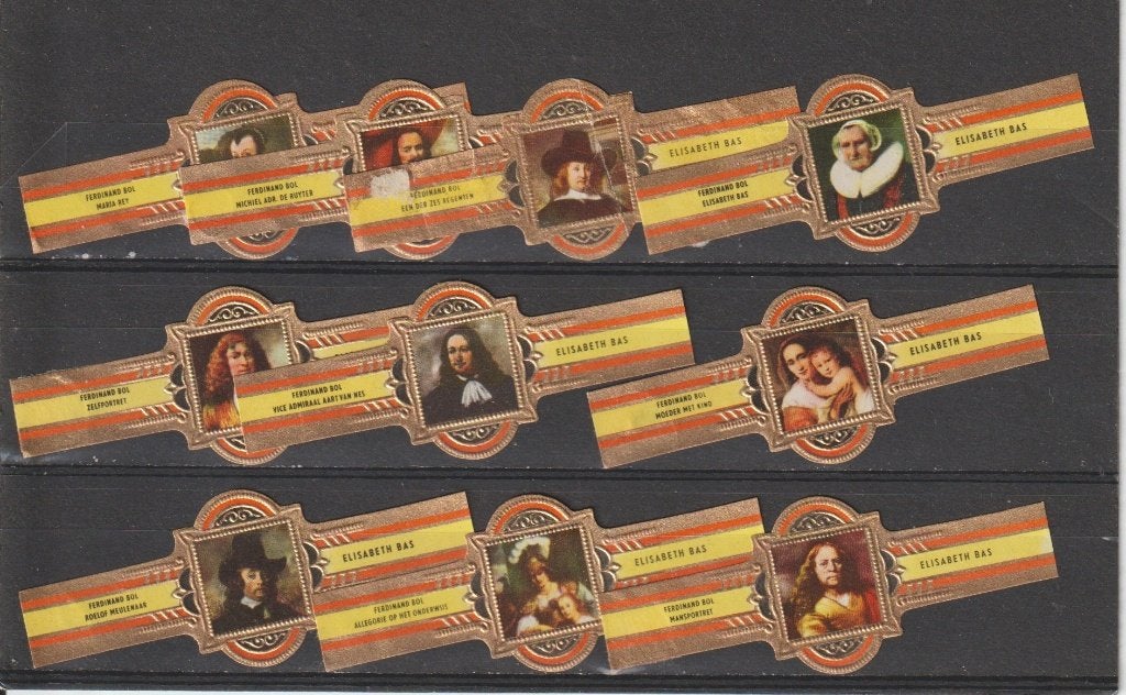 reeks 294  schilders    1-12  sigarenbanden, Ophalen of Verzenden, Zo goed als nieuw, Sigarenbandjes