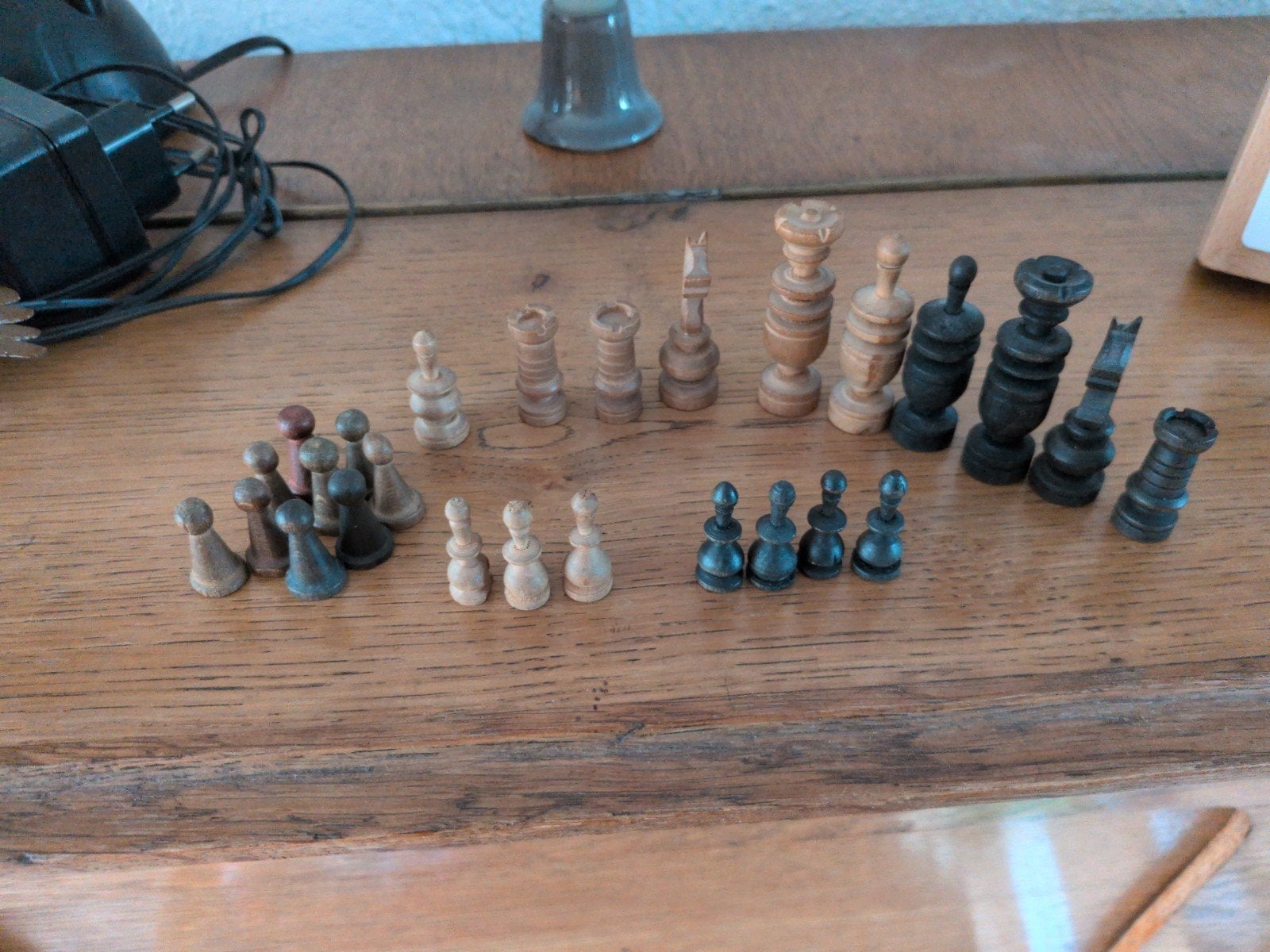 Restpartij Vintage Houten Schaakstukken (Franse Regence-stij, Ophalen of Verzenden, Overige materialen, Overige merken