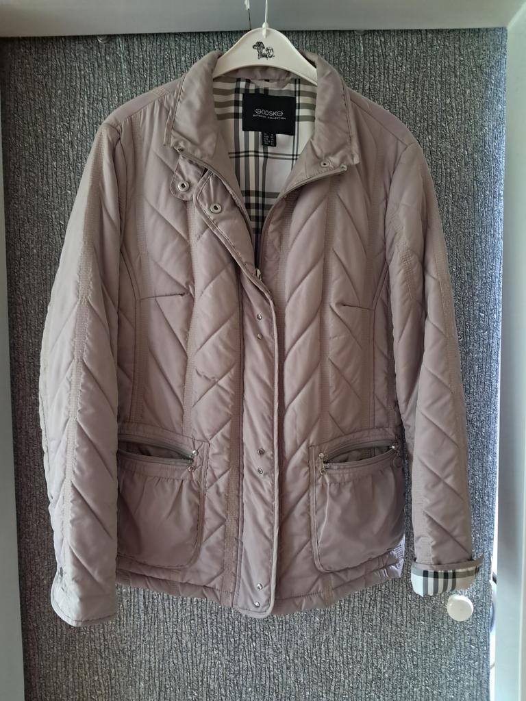 Godske damesjas maat 40 - Nette beige gewatteerde jas, Maat 38/40 (M), Godske, Beige, Ophalen of Verzenden