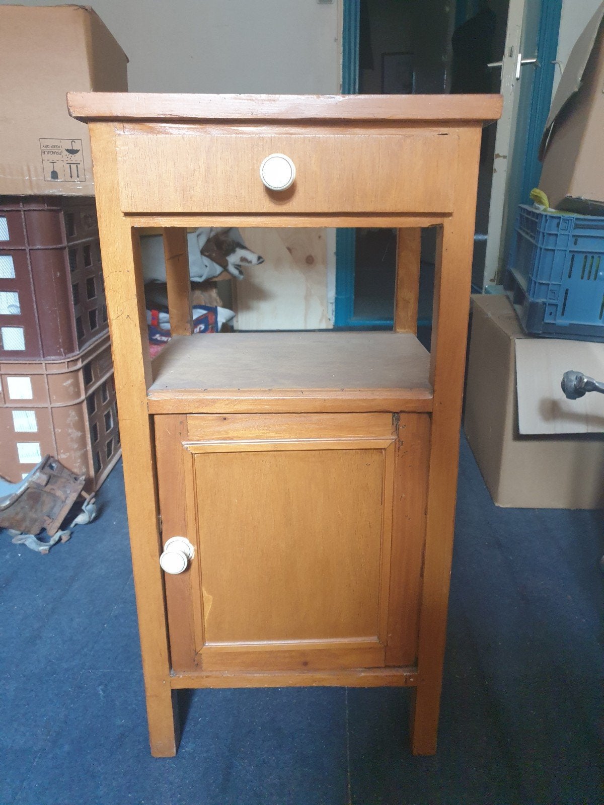 Vintage Telefoonkastje / Nachtkastje - Hout, Ophalen of Verzenden
