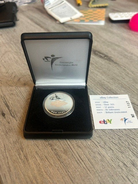 Luxe Zilveren Penning eBay Coll 2008 Brilliant Uncirculated, Ophalen of Verzenden, Zilver
