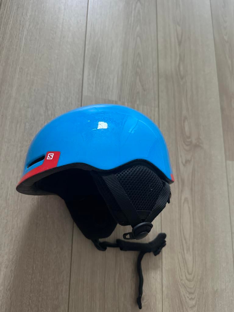 Salomon skihelm kind S 49-53 cm blauw, Gebruikt, Overige typen, Skiën, Salomon