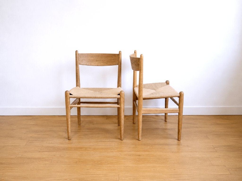 Set van 2 Hans J. Wegner CH36 stoelen voor Carl Hansen & Søn, Huis en Inrichting, Stoelen, Ophalen, Gebruikt, Twee, Bruin