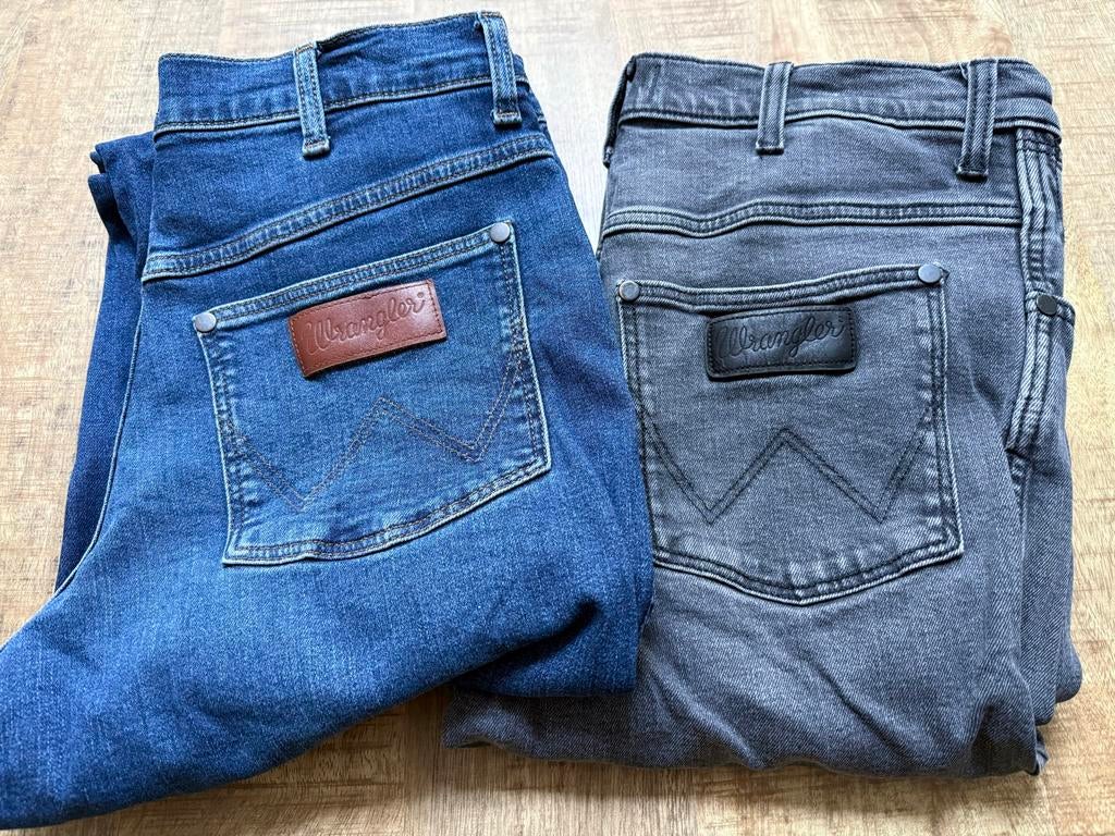 Wrangler Heren Jeans Maat W30 L34 - Z.g.a.n. Blauw & Zwart, Ophalen of Verzenden, Zo goed als nieuw, Blauw, W32 (confectie 46) of kleiner