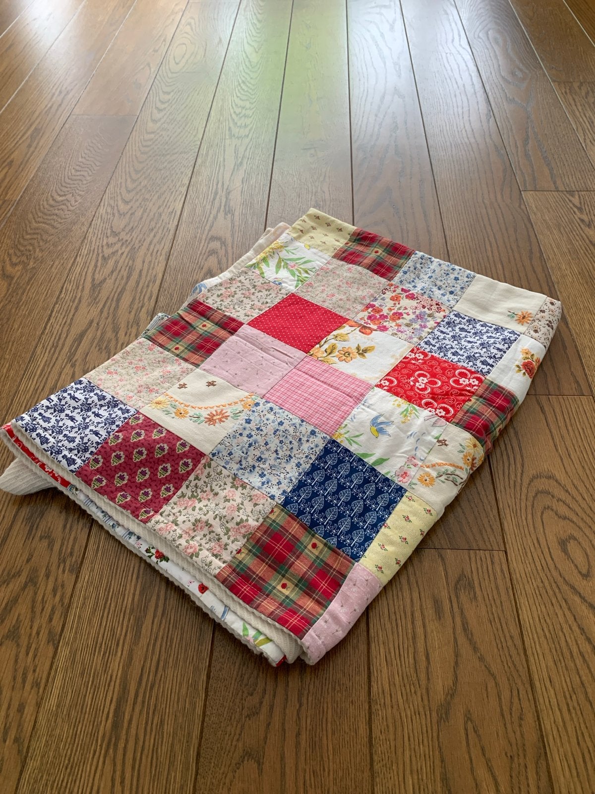 Handgemaakte Patchwork Quilt Deken - Vintage Stijl, 100 tot 150 cm, Ophalen of Verzenden, Zo goed als nieuw, 150 tot 200 cm