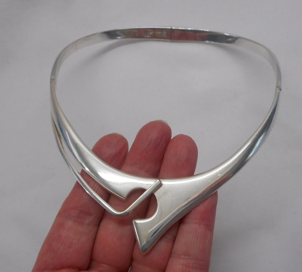 Zilveren Massieve modernist spang /collier Mexico nr.1192, Verzenden, Zo goed als nieuw, Zilver, Zilver