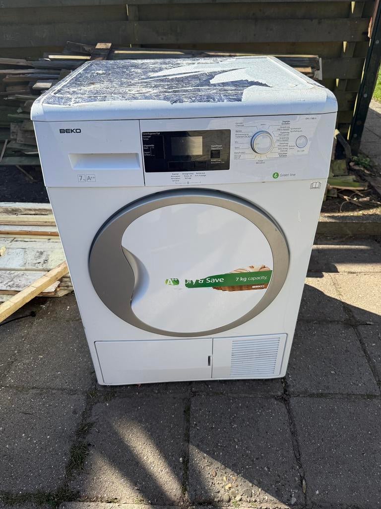 Droger – 7 kg – werkt goed, Witgoed en Apparatuur, Wasdrogers, Zo goed als nieuw, Overige typen, 8 tot 10 kg, 85 tot 90 cm, Ophalen of Verzenden