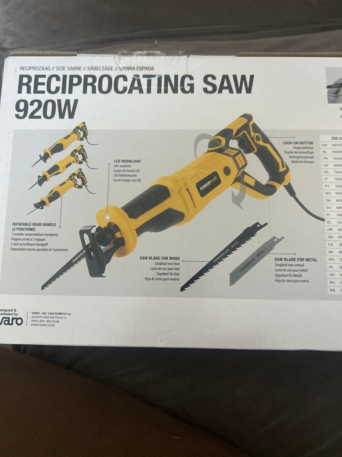 Powerplus Reciprozaag 920W - Zo goed als nieuw, 70 mm of meer, 600 tot 1200 watt, Ophalen of Verzenden, Zo goed als nieuw
