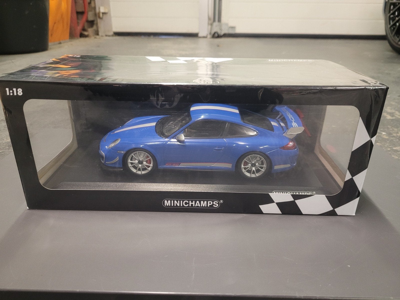 Minichamps Porsche 911 GT3 RS 4.0 Blauw 1:18, Ophalen of Verzenden, Gebruikt, Auto, MiniChamps