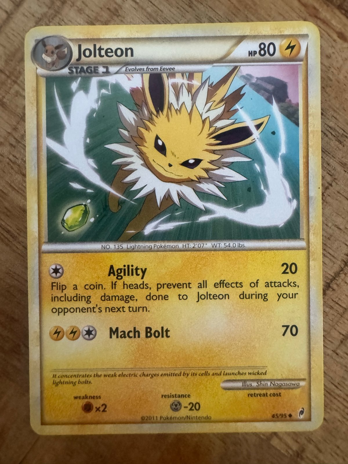 Jolteon Pokémon kaart (2011) - Zeldzaam, Ophalen of Verzenden, Losse kaart
