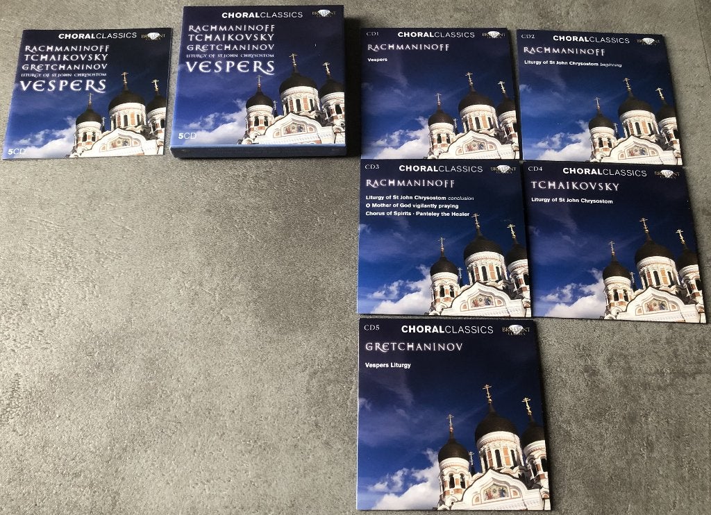 RACHMANINOFF, TCHAIKOVSKY - VESPERS - 5 CD'S, Ophalen of Verzenden, Romantiek, Zo goed als nieuw, Overige typen
