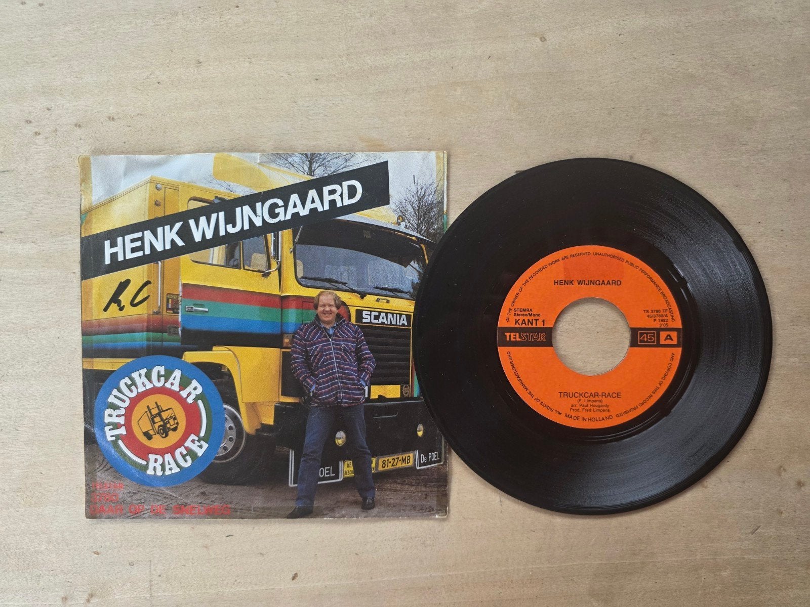 Henk Wijngaard - Truckcar race, Cd's en Dvd's, Gebruikt, Fotohoes, 7 inch, Ophalen of Verzenden