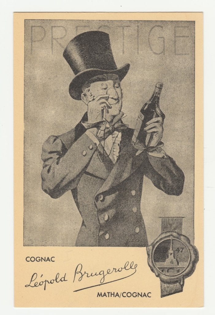 Reclame.  Cognac Brugerolle - Prestige., Ophalen of Verzenden, 1940 tot 1960, Ongelopen, Overige thema's