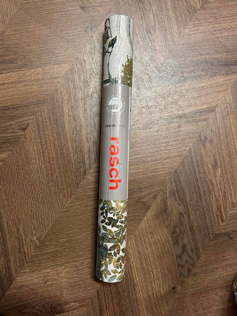 Nieuwe rol Rasch behang met bomen/bladeren, Ophalen of Verzenden, Minder dan 10 m², Groen