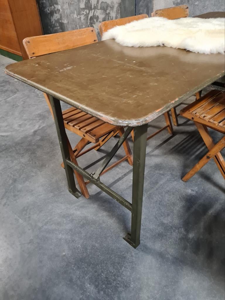Partij vintage U.S.A. leger klaptafels / legertafels  ARMY, Retro / vintage, Gebruikt, Ophalen of Verzenden, Vijf personen of meer
