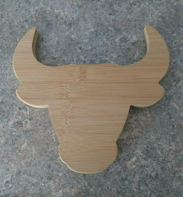 Houten onderzetter / serveer plank stier, Hout, Snij-/serveerplank, Nieuw, Gusta