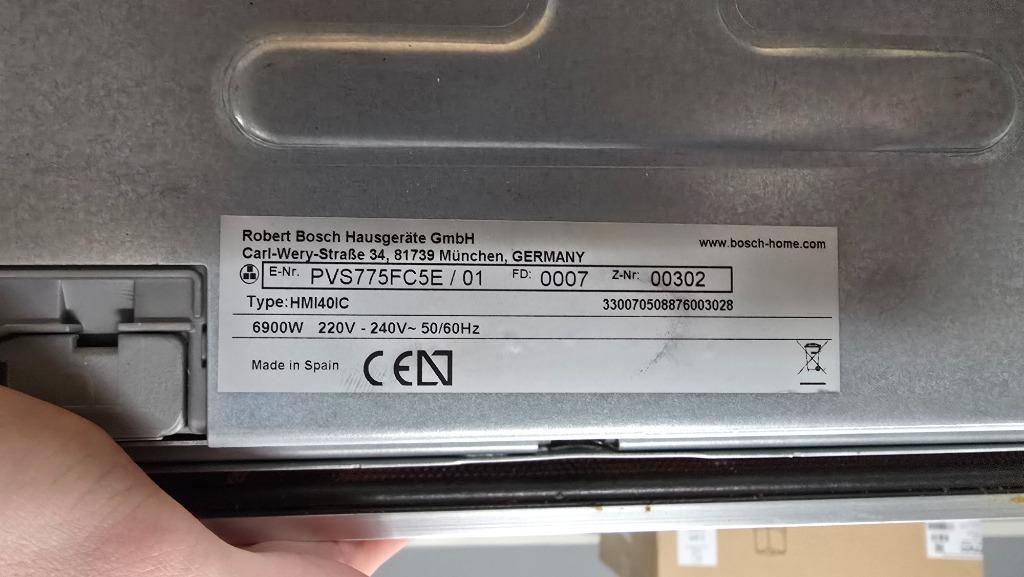 Bosch inbouw inductie kookplaat PVS775FC5E //2 FASE//, Witgoed en Apparatuur, Kookplaten, Ophalen, Refurbished, 4 kookzones, Inbouw