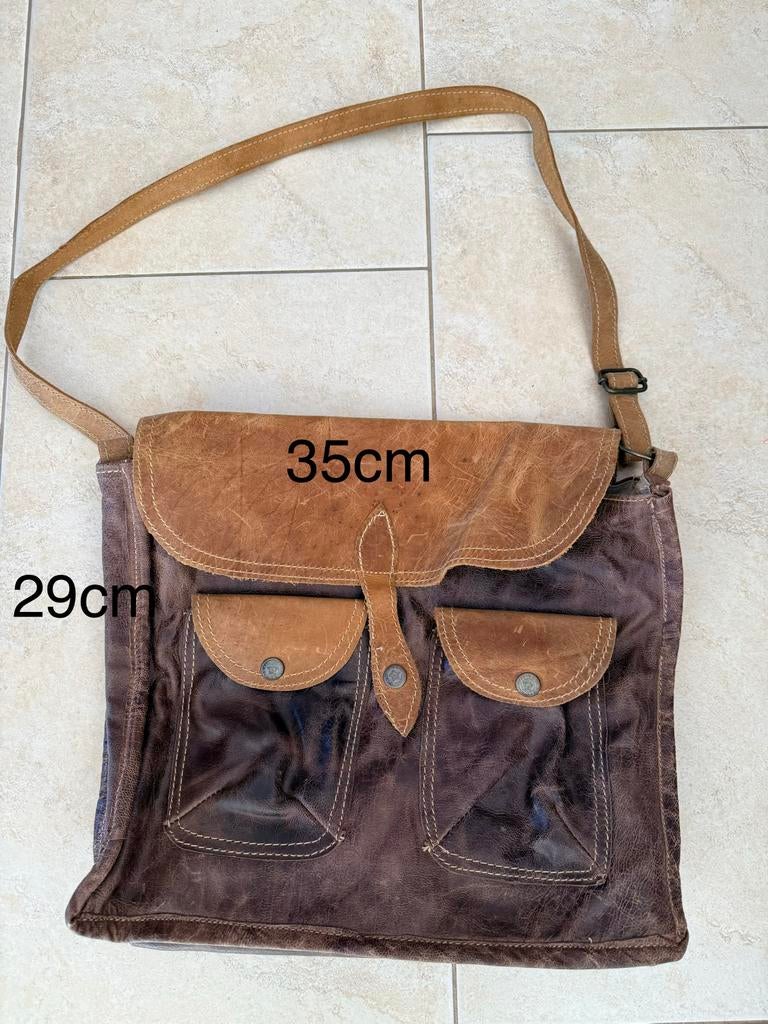 Te koop imitatie leren tas, Ophalen of Verzenden, Gebruikt, Bruin, Schoudertasje