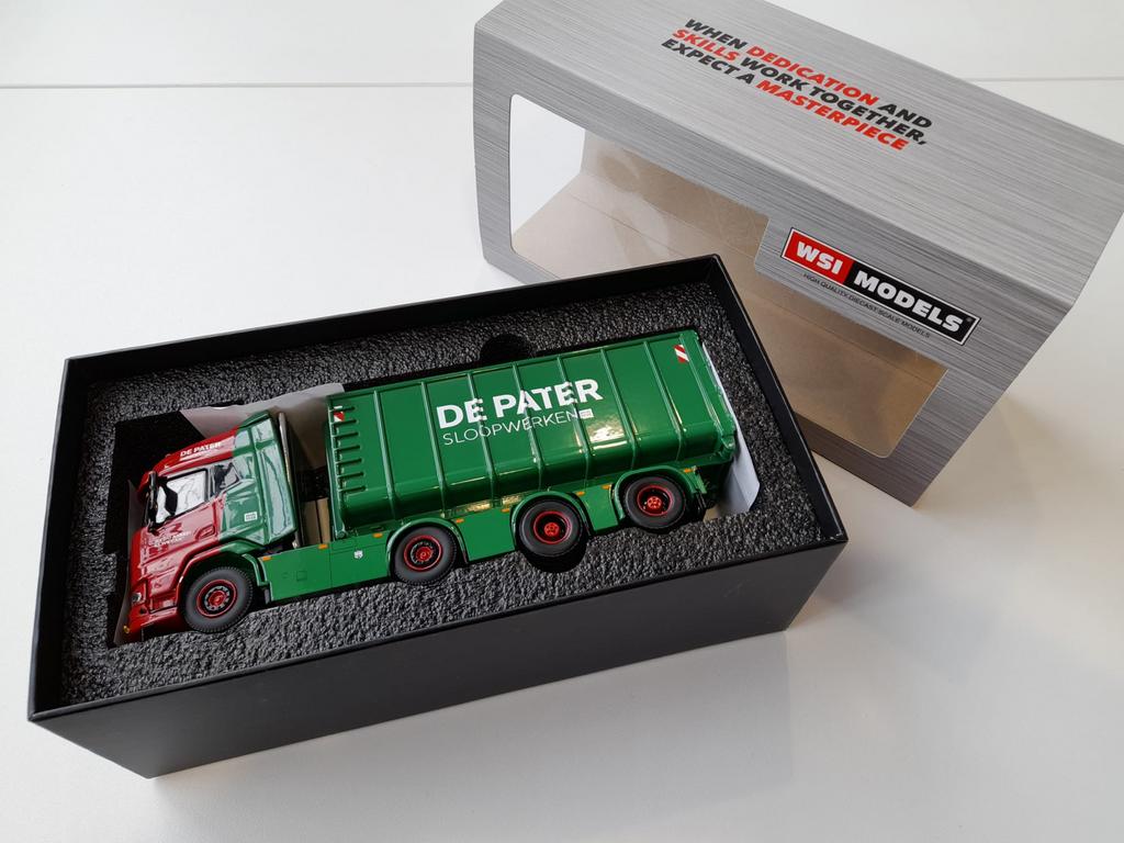 WSI Miniatuur Ginaf Container Auto De Pater, Hobby en Vrije tijd, 1:50 of kleiner, Nieuw, Truck, Ophalen