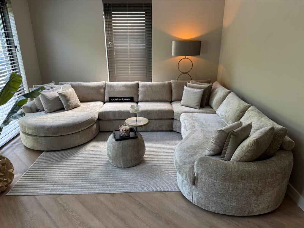 Luxe Teddy Velvet U-bank Cocona 170x380x300cm NIEUW - Uniek, Info@oosterbaanwonen.nl, Venus 31 8448CE Heerenveen, Hoekbank, Oosterbaan Wonen