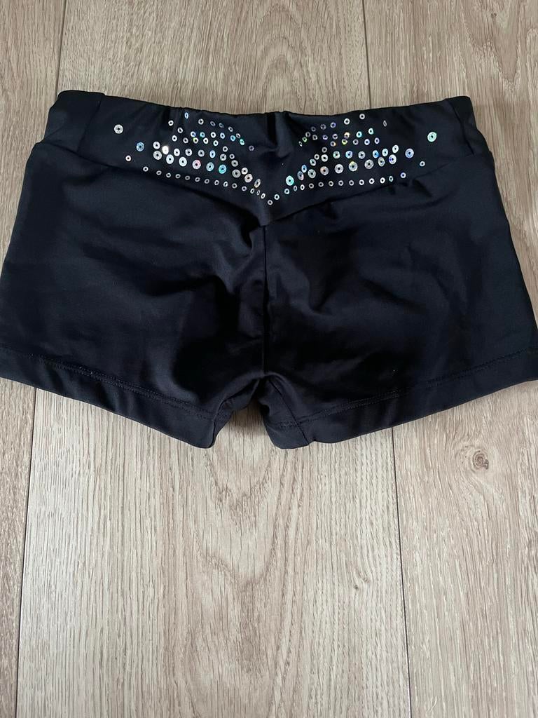 Turnbroekje met strass maat 116, Maat 38/40 (M), Zwart, Ophalen of Verzenden, Fitness of Aerobics