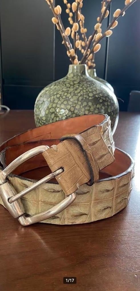 Andrea D'amico CROCO Belt Riem XXL groot! Unisex, ANDREA D'AMICO, Verzenden, Echt leder, Tailleriem