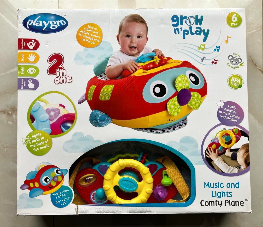 Playgro Comfy Plane - Nieuw in doos!, Ophalen of Verzenden, Nieuw, Overige typen, Met licht