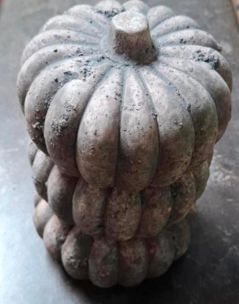 Set van 3 grijze pompoenen - tuindecoratie, Tuin en Terras, Verzenden, Zo goed als nieuw, Overige materialen, Overige typen