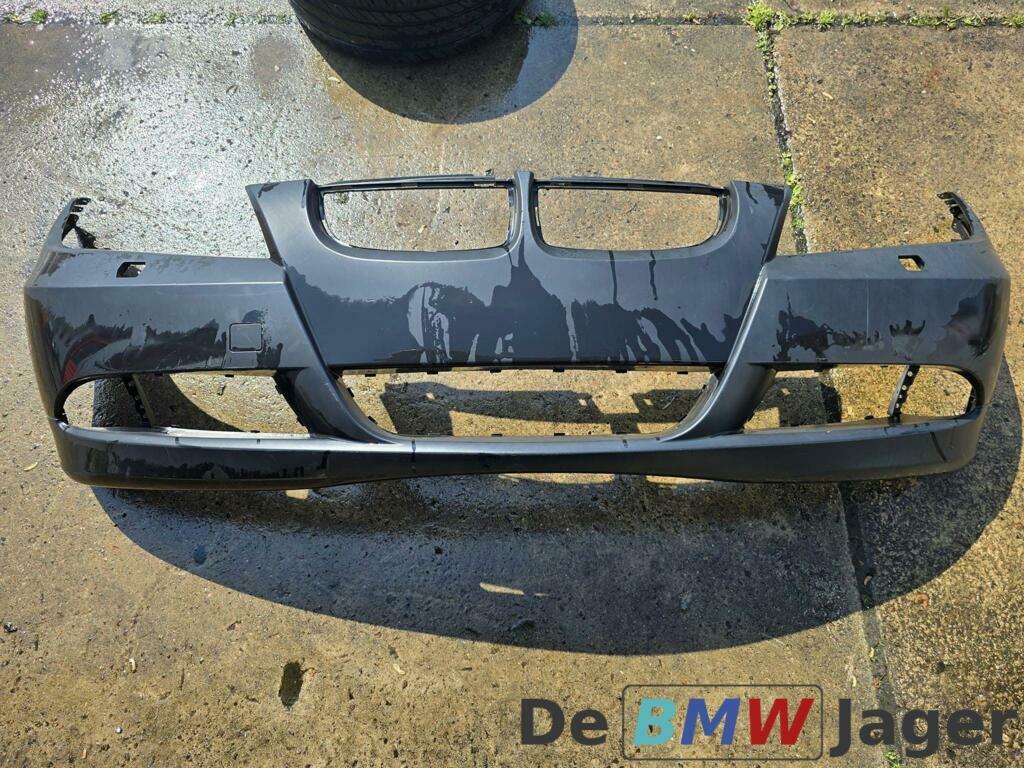 Voorbumper mat zwart BMW 3-serie E90 E91 51110033169, Gebruikt, Voor, Ophalen of Verzenden, Bumper