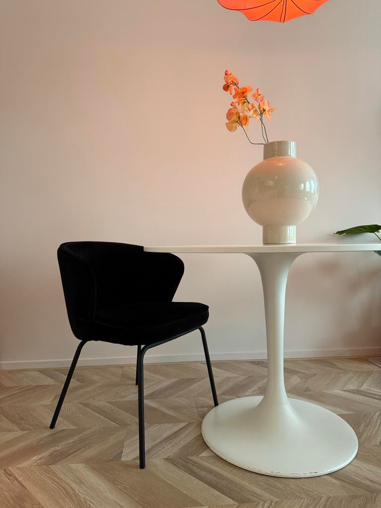 BePureHome zwarte fluwelen stoel, Ophalen, Zwart, Zo goed als nieuw, Metaal