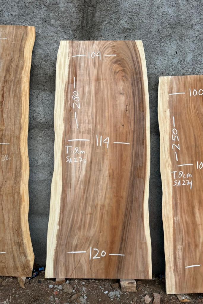 Suar Houten Tafelblad 280x104-120x8cm, Ophalen, 100 tot 150 cm, 200 cm of meer, Zo goed als nieuw