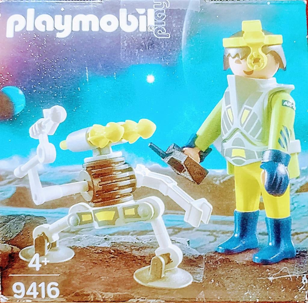 Space Ruimte Agent Met Robot 9416, Kinderen en Baby's, Speelgoed | Playmobil, Ophalen of Verzenden, Zo goed als nieuw, Complete set