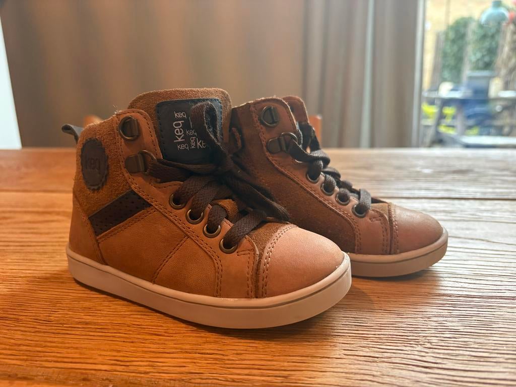 Keq bruine veterschoenen - maat 25 - z.g.a.n., Ophalen of Verzenden, Zo goed als nieuw, Jongen, Schoenen