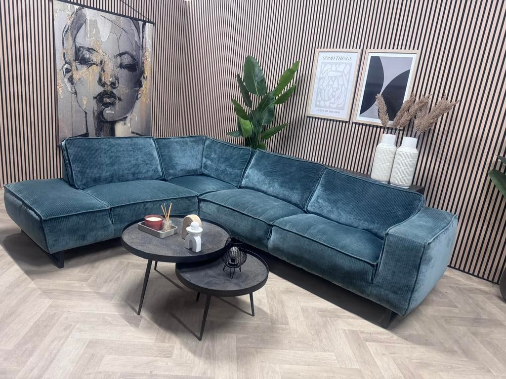 Moderne Luxe Hoekbank - Blauw - 300 x 225