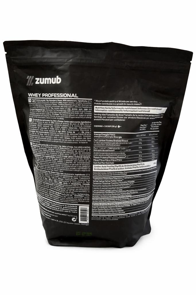 Zumub Whey Professional - Aardbei Eiwitpoeder 1kg, Ophalen of Verzenden, Nieuw, Poeder of Drank