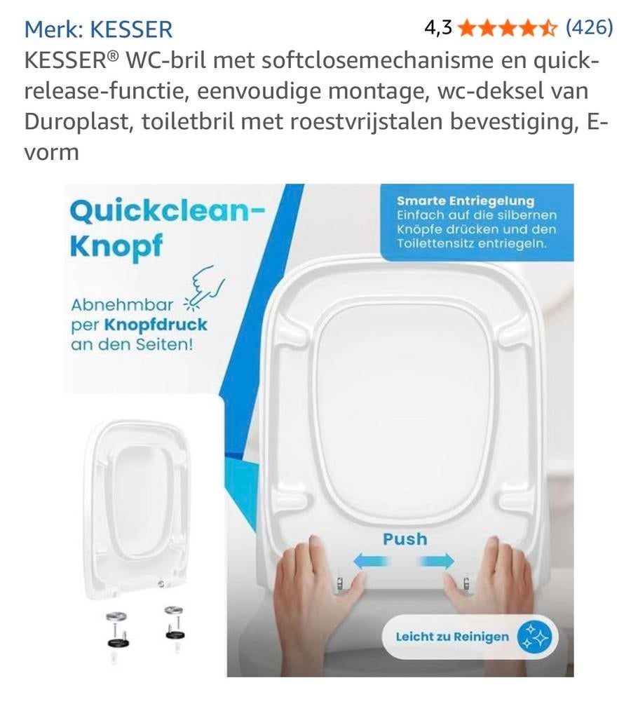 Kesser wc bril nieuw, Doe-het-zelf en Verbouw, Sanitair, Ophalen of Verzenden, Nieuw, Toilet