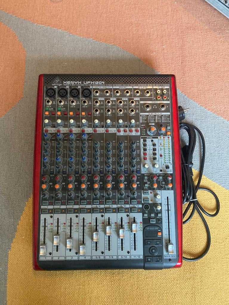 Behringer  XENYX UFX1204 Multitrack USB Mixer, Ophalen of Verzenden, Gebruikt, 10 tot 20 kanalen, Microfooningang
