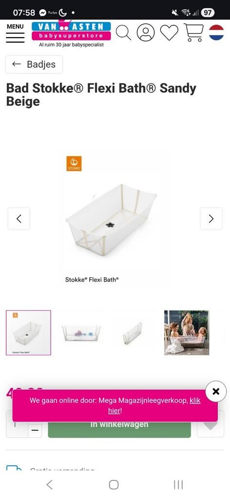 Stokke Flexibath met Standaard - Zo goed als nieuw!, Zo goed als nieuw, Badje, Standaard, Ophalen