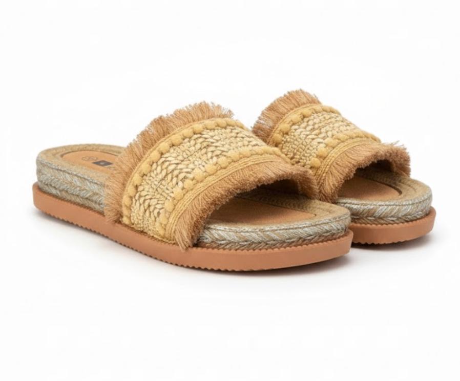 Ibiza boho slippers, maten 36 t/m 41, Ophalen of Verzenden, Nieuw, Geel, Slippers