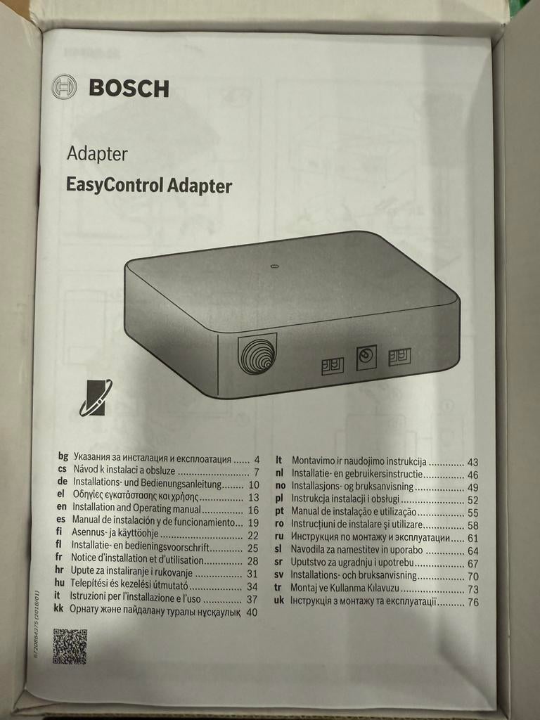 Easycontrol adapter. Bosch, Ophalen of Verzenden, Zo goed als nieuw