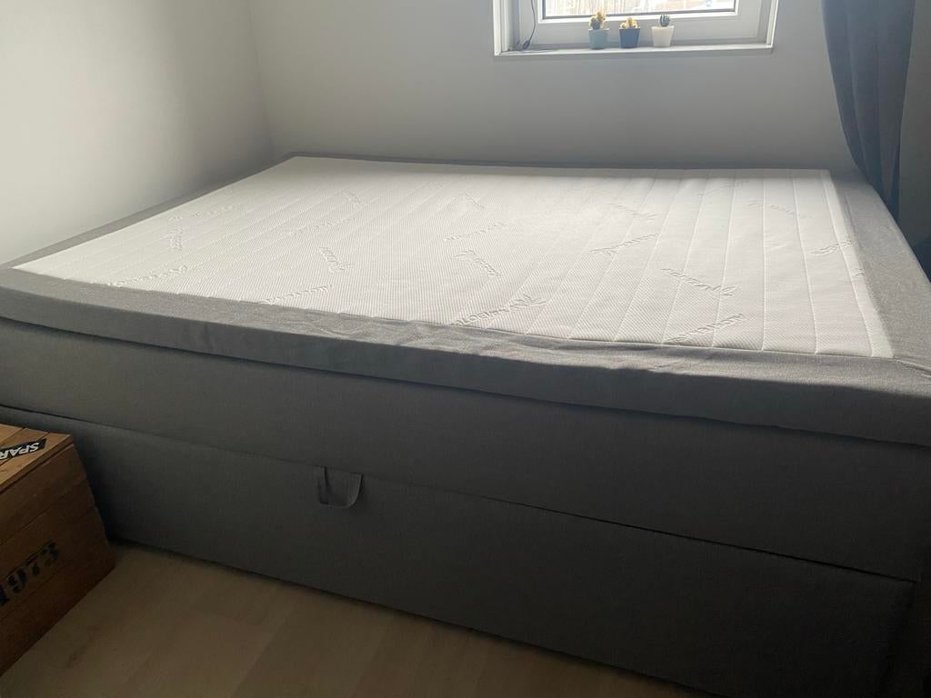 Tweepersoonsbed 140x200 met opbergruimte - Jysk Gold C50, Ophalen, Gebruikt, Tweepersoons, 140 cm