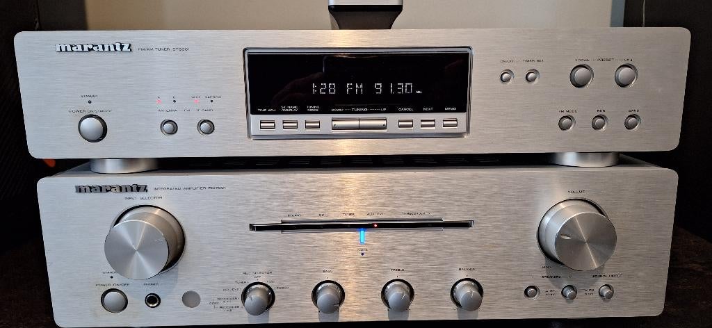 Marantz PM7001 ST6001 stereo set met mordaunt-short speakers, Gebruikt, Losse componenten, Tuner of Radio, Ophalen