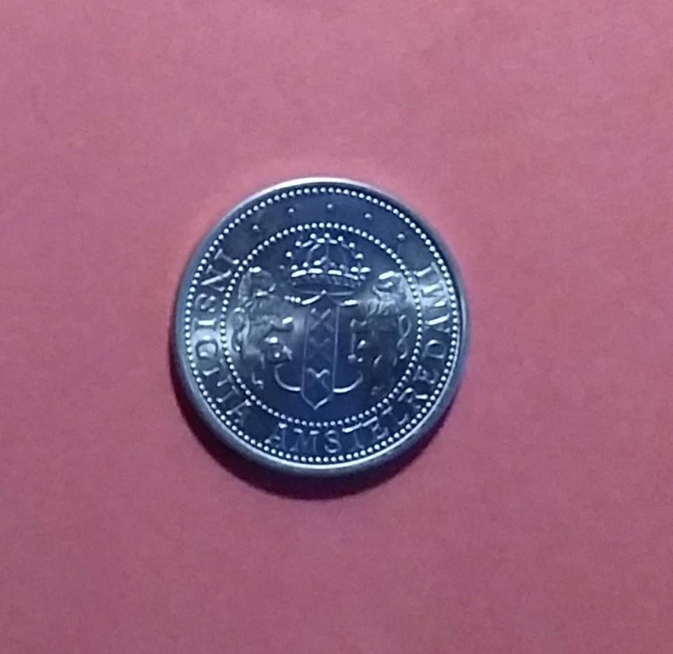 Florijn Mokum 700 uit 1975 - Amsterdam herdenkingsmunt, Postzegels en Munten, Ophalen of Verzenden, Koningin Beatrix, Euro's, Losse munt