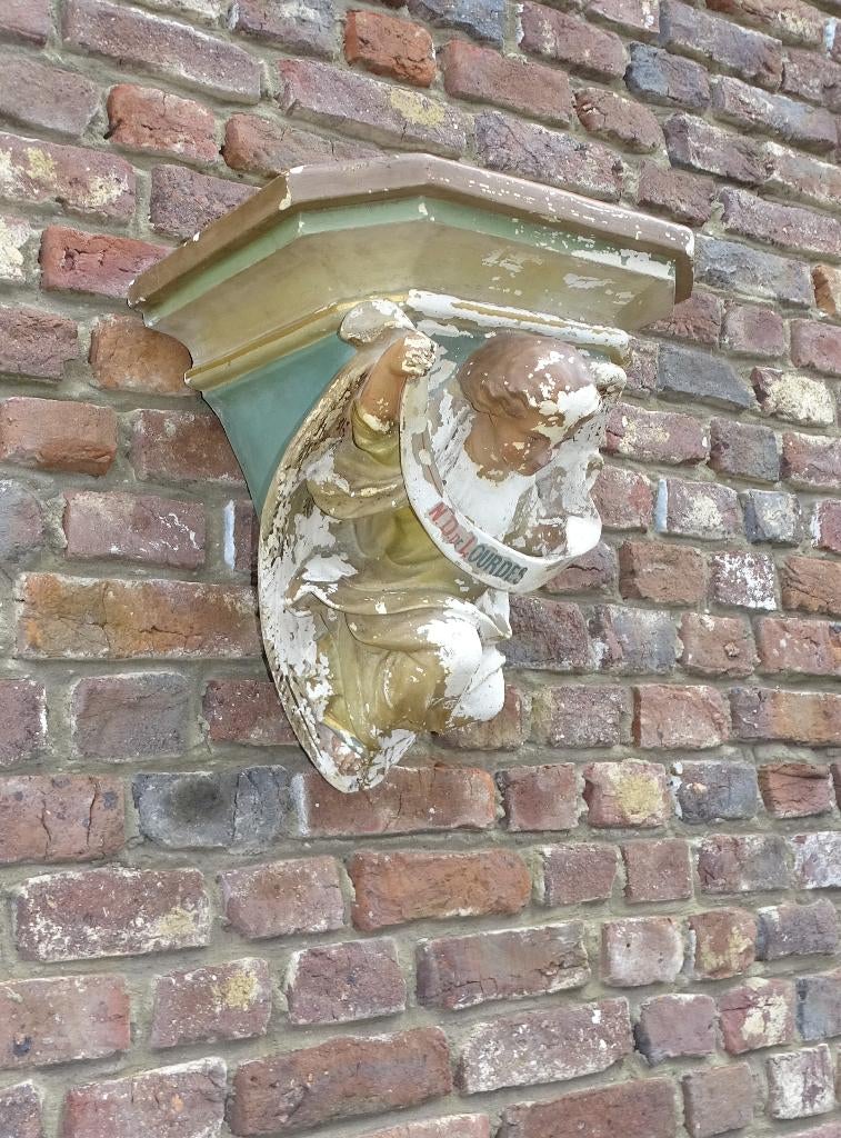 oude gipsen console uit kerk engel, Antiek en Kunst, Curiosa en Brocante, Ophalen