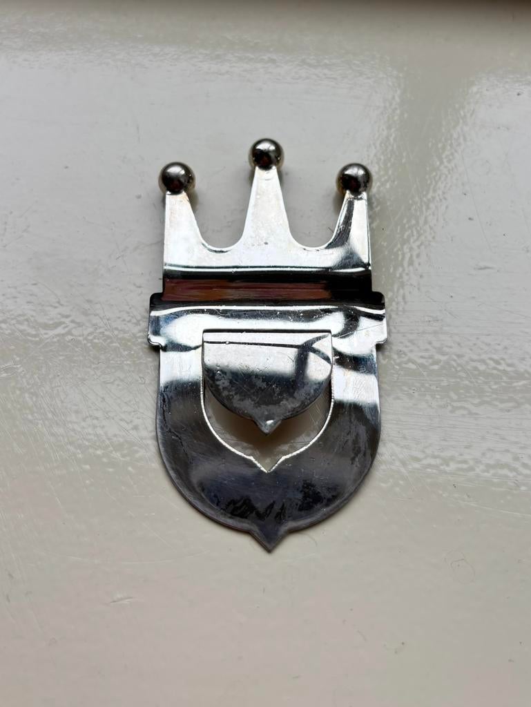 Vintage verzilverde kroon flesopener decoratief boekenlegger, Antiek en Kunst, Ophalen of Verzenden, Zilver