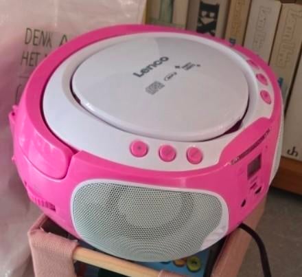 Roze Lenco Radio met CD-speler, Ophalen of Verzenden, Gebruikt, Radio, Met cd-speler